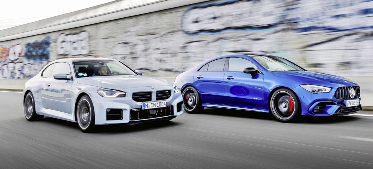 défi de la bmw m2 contre la mercedes cla coupé