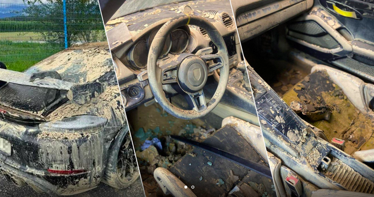 sauvée cette porsche à 1000 kilomètres, victime des inondations ?